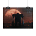 Sci‑Fi Robot Poster — Retro Dystopian Moonscape Rolled Art Print